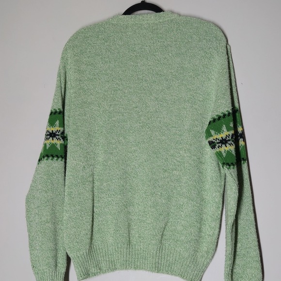 Vintage 80s John Deere Sweater Mens Large Tight Knit Green Farming Acrylic - Picture 6 of 6